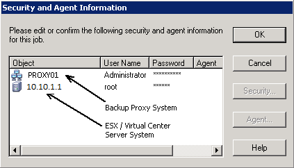 Illustration: Security and Agent dialog.