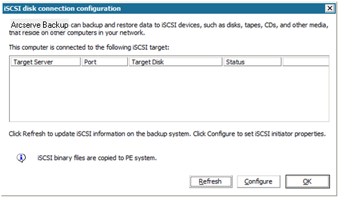 Configuración de conexión de disco de iSCSI a través de Utilidades