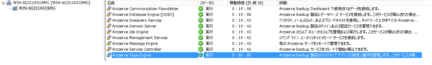Illustration - Server Admin Manager. CA ARCserve Tape Engine is highlighted.