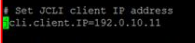 特定の IP アドレスを設定するために「jcli.client.IP=」からコメント構文を削除。