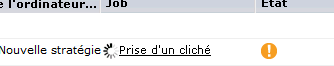Colonne de job dans la fenêtre Noeud Cliquez sur la phase pour ouvrir la boîte de dialogue Moniteur d'état de la sauvegarde.