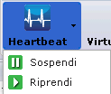 Interruzione e ripresa dell'heartbeat nella barra degli strumenti.