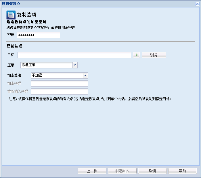 该图显示了可用的复制选项。