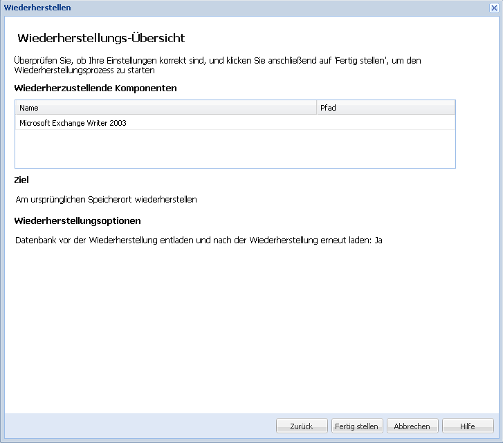 Anwendungswiederherstellung - Exchange 4