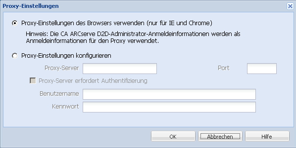 D2D-Proxy-Einstellungen