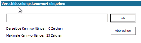 Bare-Metal-Recovery - Dialogfeld "Verschlüsselungskennwort".