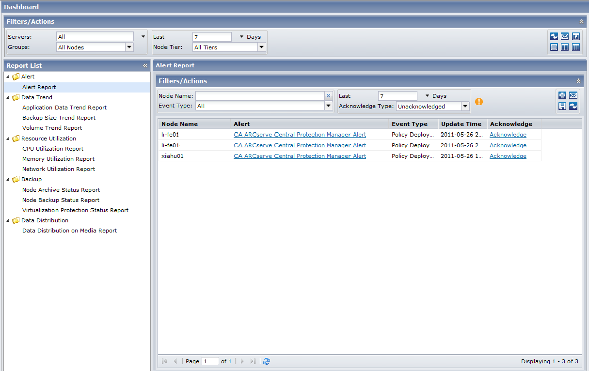 Alert Report View