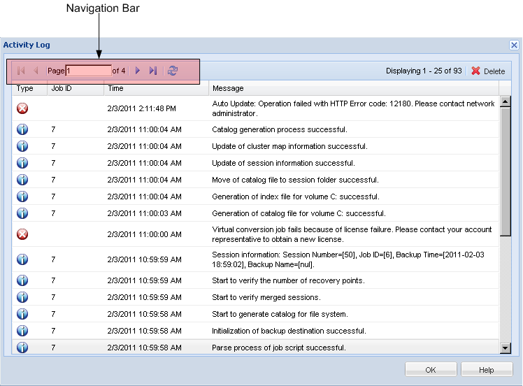 Virtual Conversion Activity Log