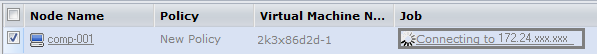 The Job field on the Node screen for on in-progress Virtual Standby job is highlighted. Click this link to open the Virtual Standby Status Monitor.