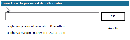 Ripristino bare metal - Finestra di dialogo Password di crittografia.
