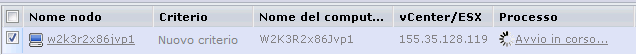 Il campo Processo della schermata Nodo corrispondente al processo di standby virtuale in corso viene evidenziato. Fare clic su questo collegamento per accedere a Monitor di stato di Virtual Standby.