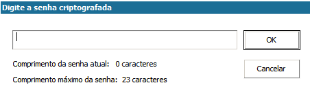 caixa de diálogo Recuperação Bare Metal - Senha criptografada.