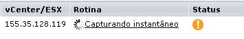 Coluna Tarefa na tela Nó. Clique na fase para abrir a caixa de diálogo Monitor de status de backup.