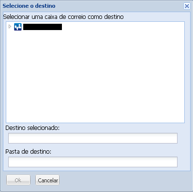 Caixa de diálogo Selecione o destino.