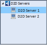 This diagrams displays the D2D Servers pane