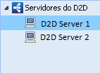 Esse diagrama exibe o painel de servidores do D2D