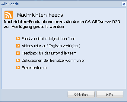 Dialogfeld "Alle Feeds"