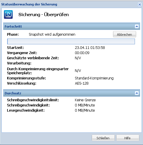 ENC - Job-Monitor - Details zur Jobausführung