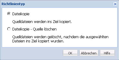 Dateikopierichtlinien - Richtlinientyp