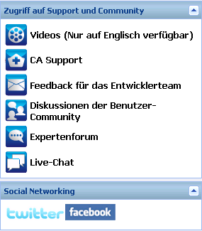 Startseite von D2D On Demand - Taskleiste für Support und Community