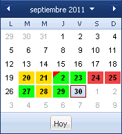 Calendario - Punto de recuperación