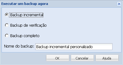 Fazer backup agora