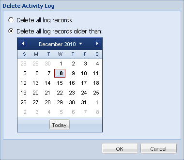 Delete Log Options