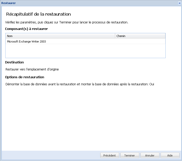 Récupération d'application - Exchange 4