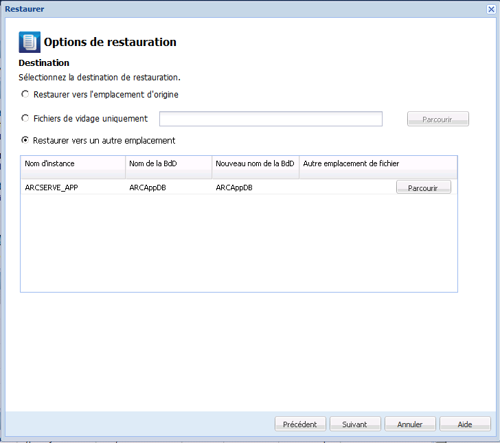 Récupération d'application - SQL 6 : restauration vers un autre emplacement, changement du nom de base de données