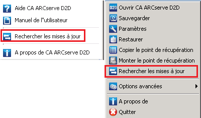 Recherche de mises à jour