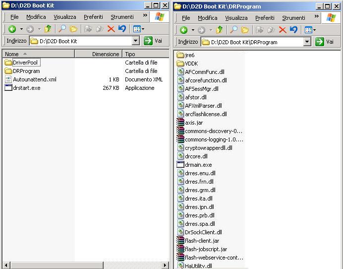 Output di creazione del kit di avvio