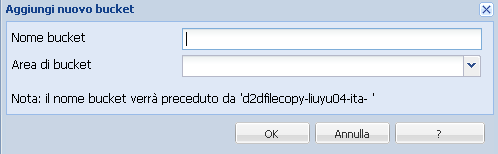 Configurazione cloud - Nuovo bucket 1