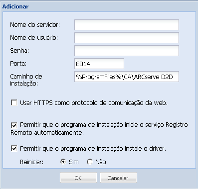 Implantação remota - Adicionar