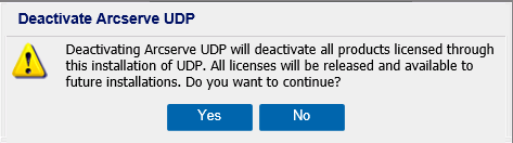 Confirmation of decativating Arcserve product online