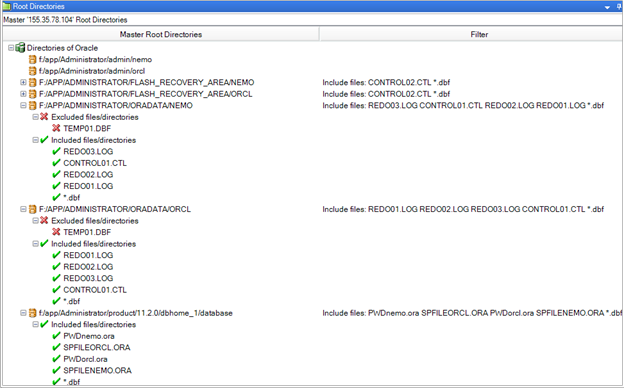 master root directories
