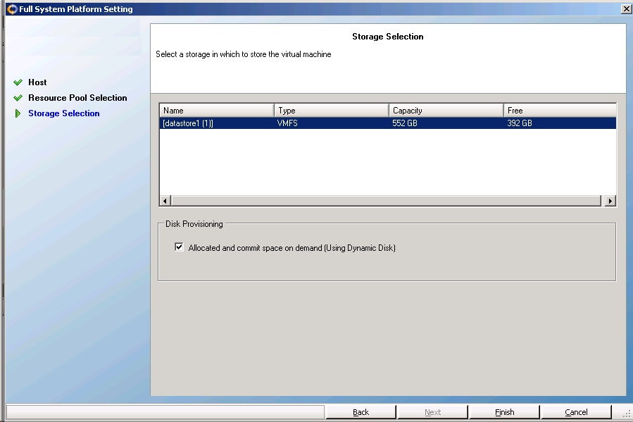 Storage Selection