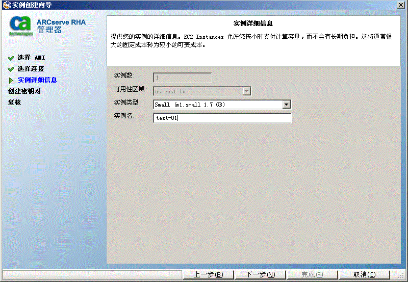 提供想使用的 EC2 实例的详细信息