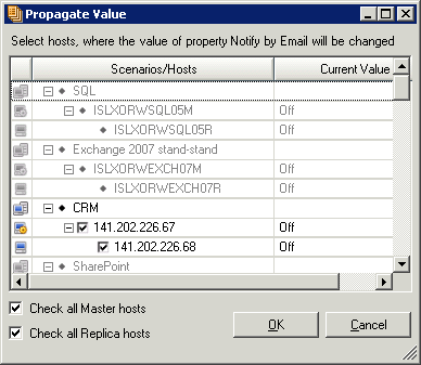 propagate values dialog