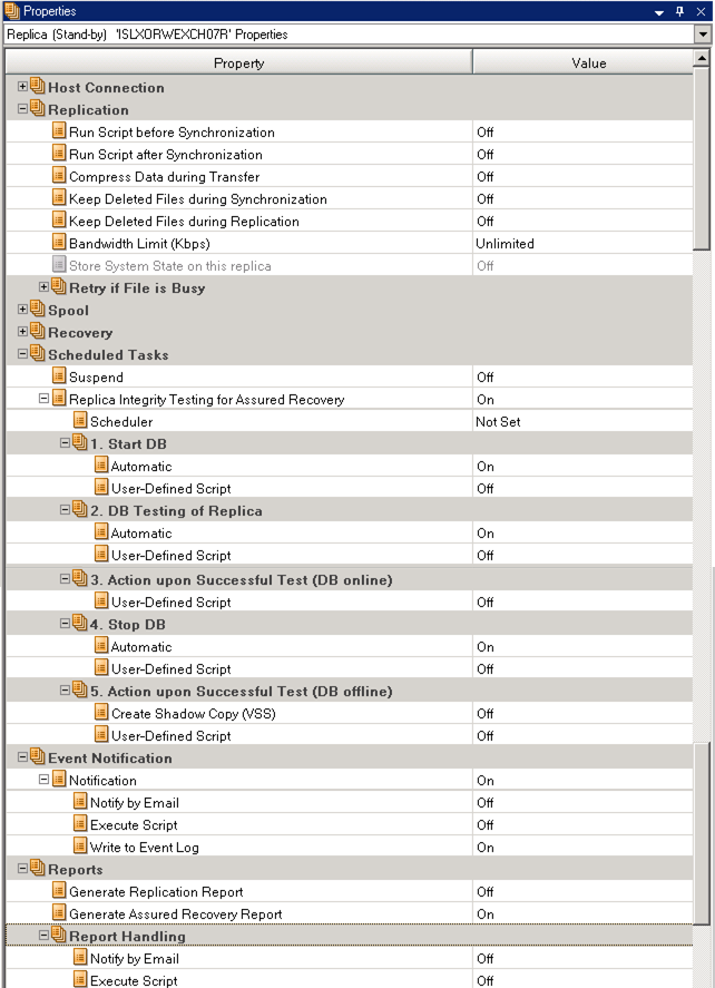 properties showing scripts on