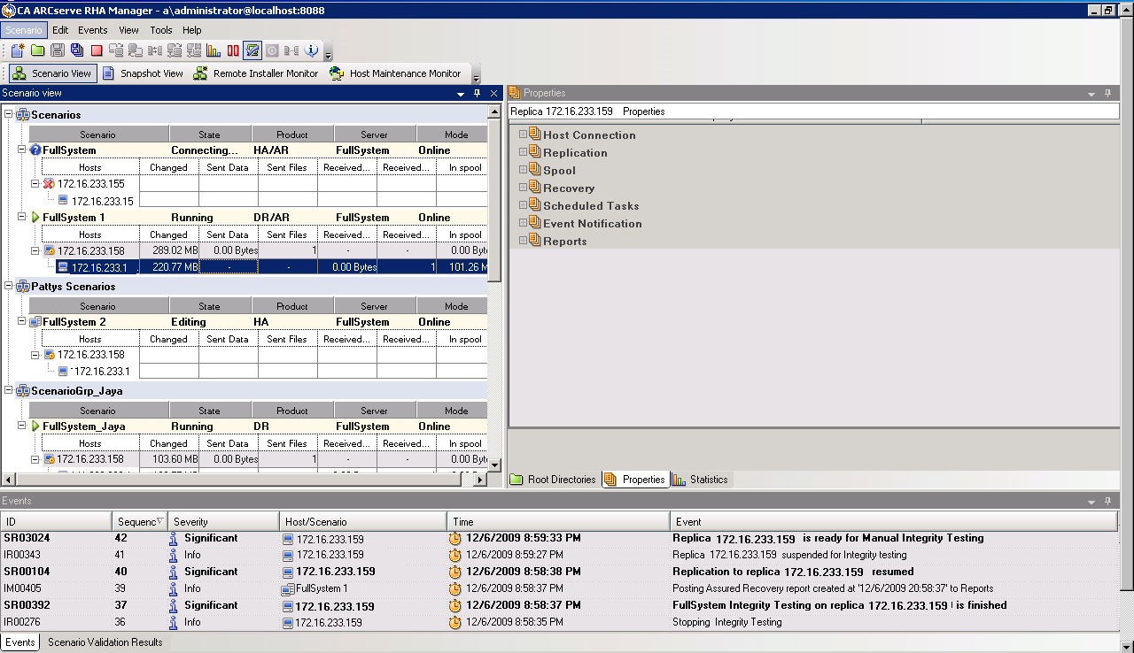 The Manager screen