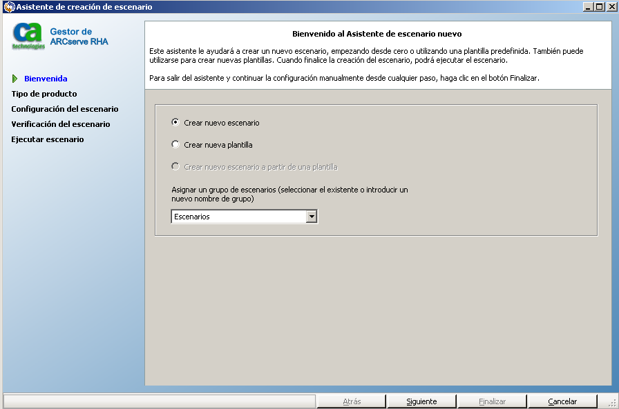 Primero aparecerá la pantalla Bienvenida.