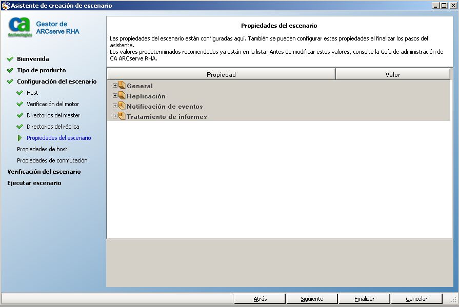 Se abre la pantalla Propiedades del escenario.