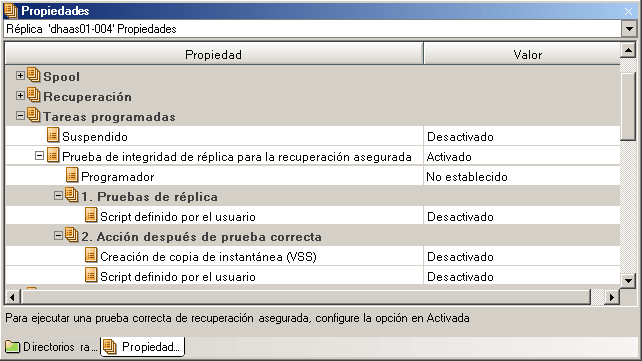 propiedades que muestran scripts activados