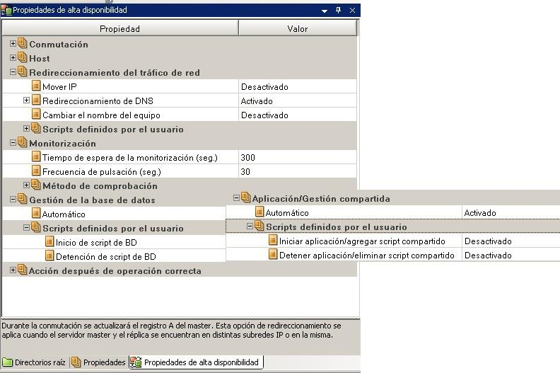 propiedades de alta disponibilidad con scripts activados