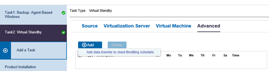 Add data transfer to cloud throttling schedule