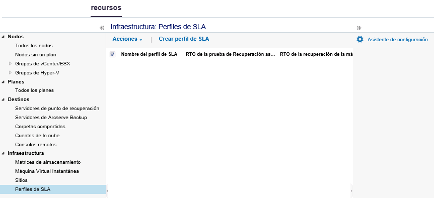 Creación de un perfil de acuerdo de nivel de servicio: Paso 1