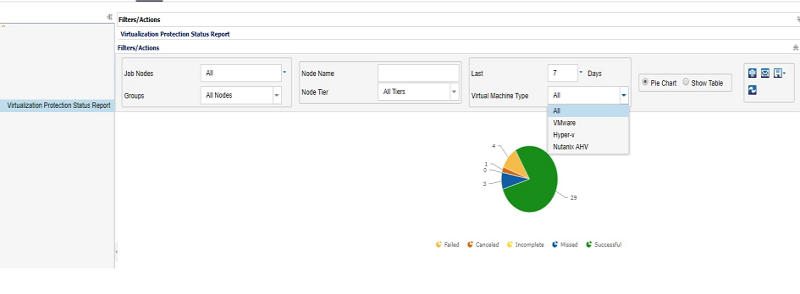 Dashboard Virtualization Protection Status Report