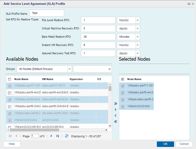 Create SLA profile Step 2