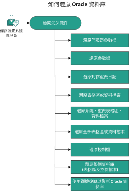 還原 Oracle 資料庫的程序