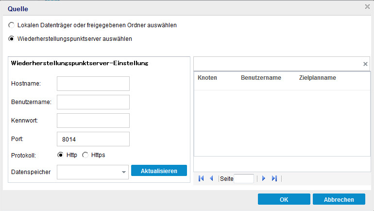 Wiederherstellung - Quelle